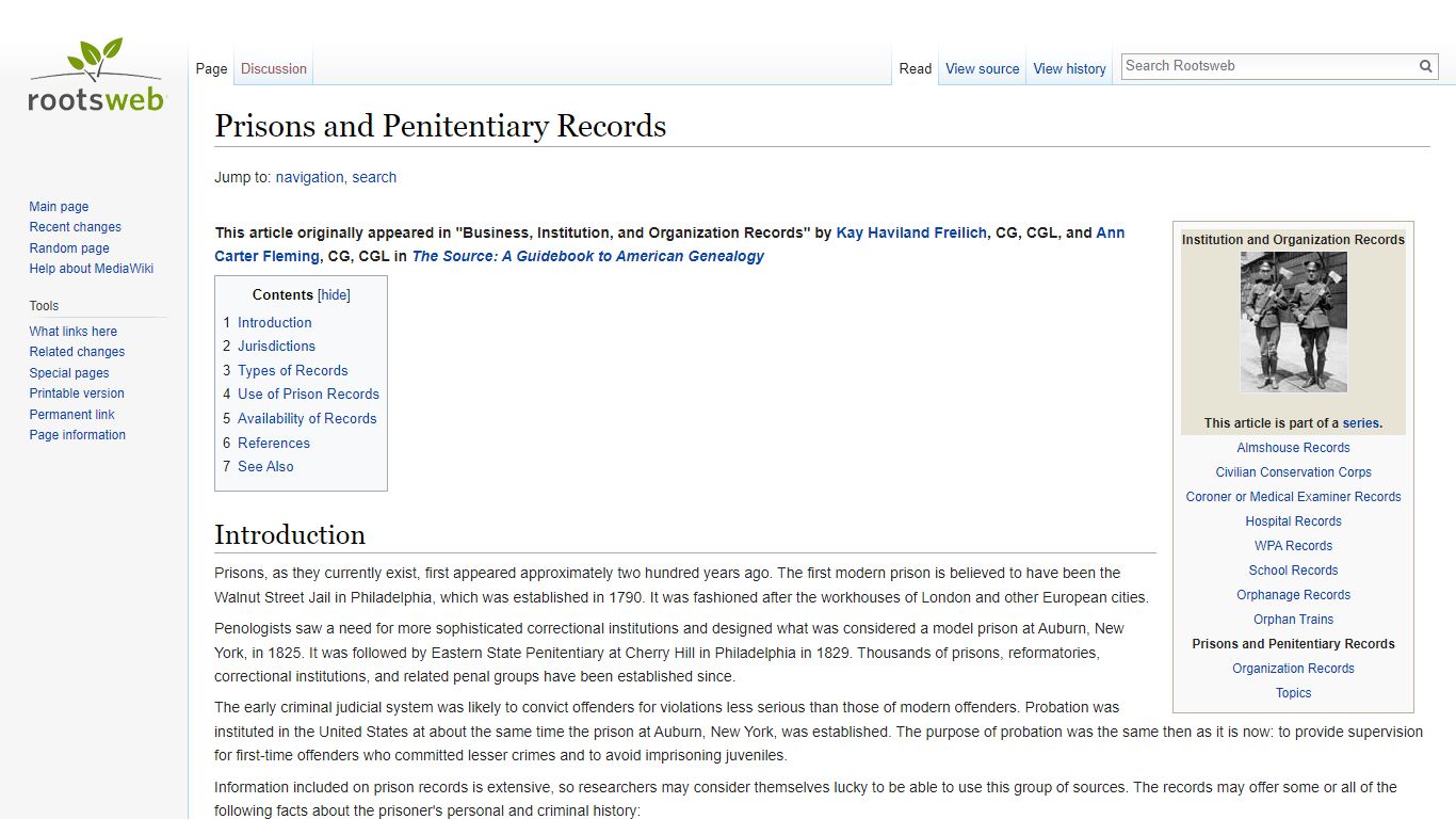 Prisons and Penitentiary Records - Rootsweb